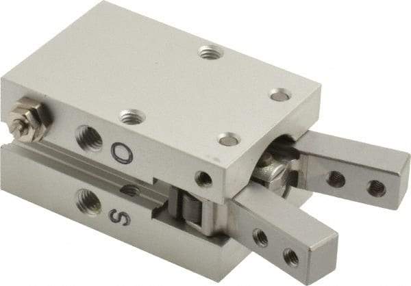 SMC PNEUMATICS - M5x0.8 Double Action Air Gripper - Internal & External Angular Gripper, 15 to 87 psi - Benchmark Tooling