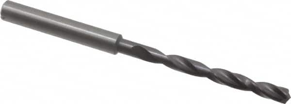 Guhring - 4.3mm, 140° Point, Spiral Flute, Solid Carbide Taper Length Drill Bit - FIREX Finish, 45mm Flute Length, 85mm OAL, Series 5512 - Benchmark Tooling