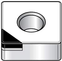 Kennametal - SNGA543 T Grade KY3500 Ceramic Turning Insert - Uncoated, 90° Square, 5/8" Inscr Circle, 1/4" Thick, 3/64" Corner Radius - Benchmark Tooling