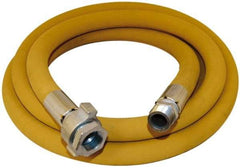 Alliance Hose & Rubber - 2" ID x 2.56" OD 50' Long Wire Braid Air Hose - Male NPT x Female NPT Ground Joint Swivel Ends, 600 Working psi, -22 to 176°F, 2" Fitting, Yellow - Benchmark Tooling