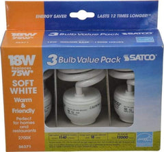 Value Collection - 18 Watt Fluorescent Residential/Office Medium Screw Lamp - 2,700°K Color Temp, 1,200 Lumens, T2, 12,000 hr Avg Life - Benchmark Tooling