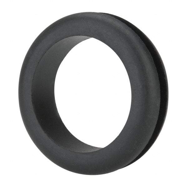 Made in USA - 2-1/8" OD, 9/16" Thick Military Specification Grommet - Buna-N Rubber, 1-3/4" Slot Diam x 3/16" Slot Width - Benchmark Tooling