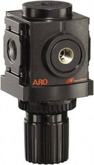 ARO/Ingersoll-Rand - 3/8 NPT Port, 113 CFM, Aluminum Compact Regulator - 0 to 140 psi Range, 250 Max psi Supply Pressure, 1/8" Gauge Port Thread, 2.705" Wide x 4.772" High - Benchmark Tooling