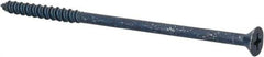 Elco - 1/4" Diam, 5" OAL, Phillips Drive, Concrete Screw & Masonry Fastener - Steel, Blue StalGard Finish, Includes #3 Drill Bit - Benchmark Tooling