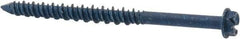 Elco - 3/16" Diam, 2-3/4" Length Under Head, Hex Drive, Concrete Screw & Masonry Fastener - Steel, Blue StalGard Finish, Includes 5/16" Drill Bit - Benchmark Tooling