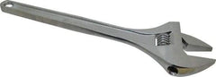 Paramount - 2-1/16" Jaw Capacity, 18" Standard Adjustable Wrench - Chrome Vanadium Steel, Chrome Finish - Benchmark Tooling