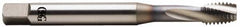 OSG - 5/8-18 UNF 4 Flute 2B Bottoming Spiral Flute Tap - Vanadium High Speed Steel, TiCN Finish, 100mm OAL, Right Hand Flute, Right Hand Thread, Series 13013 - Benchmark Tooling