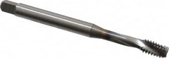 OSG - 1/4-20 UNC 3 Flute 2B Bottoming Spiral Flute Tap - Vanadium High Speed Steel, TiCN Finish, 80mm OAL, Right Hand Flute, Right Hand Thread, Series 13013 - Benchmark Tooling