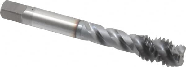 OSG - 7/16-14 UNC 3 Flute Modified Bottoming Spiral Flute Tap - Vanadium High Speed Steel, TiCN Finish, 3-5/32" OAL, Right Hand Flute, Right Hand Thread, Oversize, H7, Series 290 - Benchmark Tooling