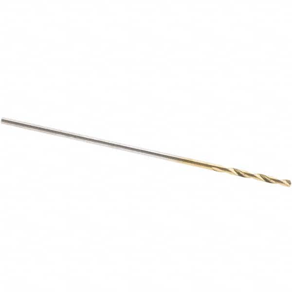 Guhring - #76 118° High Speed Steel Jobber Drill - TiN Finish, Right Hand Cut, Spiral Flute, Straight Shank, 22mm OAL, Standard Point - Benchmark Tooling