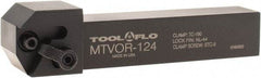 Tool-Flo - External Thread, Right Hand Cut, 3/4" Shank Width x 3/4" Shank Height Indexable Threading Toolholder - 4-1/2" OAL, T.MA/C 43 Insert Compatibility, MTVO Toolholder, Series On-Edge - Benchmark Tooling