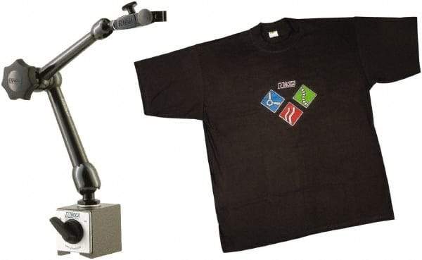 Noga - 175 Lb Magnetic Force, Fine Adjustment Indicator Positioner & Holder with Base - Articulated Arm, Rectangular Base, 55mm Base Height, 60mm Base Length, 50mm Base Width - Benchmark Tooling