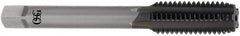 OSG - #10-24 UNC 3B 4 Flute Diamond Finish Solid Carbide Straight Flute Machine Tap - Modified Bottoming, Right Hand Thread, 70mm OAL, 7/8" Thread Length, Oversize - Exact Industrial Supply