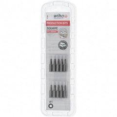 Wiha - 1/4" Drive, #1 Square Screwdriver Bit - 1" OAL - Benchmark Tooling