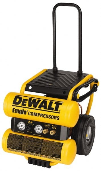 DeWALT - 1.1 HP, 3.8 CFM Wheeled Dolly Style Electric Oil Lube Compressor - Benchmark Tooling