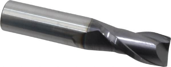 Atrax - 3/4", 1-1/2" LOC, 3/4" Shank Diam, 4" OAL, 2 Flute, Solid Carbide Square End Mill - Single End, AlTiN Finish, Spiral Flute, 30° Helix, Centercutting, Right Hand Cut - Benchmark Tooling