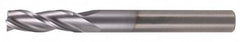 Atrax - 9/16", 1-1/4" LOC, 9/16" Shank Diam, 3-1/2" OAL, 3 Flute, Solid Carbide Square End Mill - Single End, TiN Finish, Spiral Flute, 30° Helix, Centercutting, Right Hand Cut - Benchmark Tooling