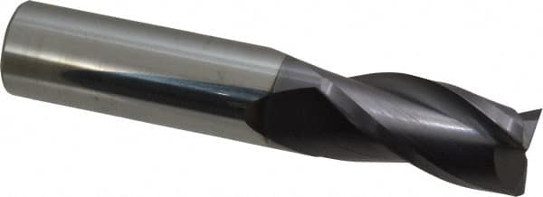 Atrax - 3/4", 1-1/2" LOC, 3/4" Shank Diam, 4" OAL, 3 Flute, Solid Carbide Square End Mill - Single End, AlTiN Finish, Spiral Flute, 30° Helix, Centercutting, Right Hand Cut - Benchmark Tooling