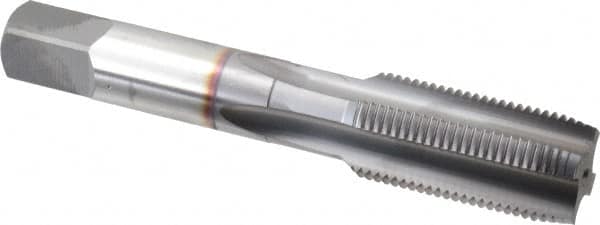 OSG - 3/4-16 UNF 3B 4 Flute TiCN Finish High Speed Steel Straight Flute Standard Hand Tap - Plug, Right Hand Thread, 4-1/4" OAL, 2" Thread Length, H3 Limit, Oversize - Benchmark Tooling