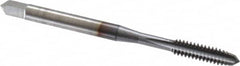 OSG - #6-32 UNC 3B 3 Flute TiCN Finish High Speed Steel Straight Flute Standard Hand Tap - Plug, Right Hand Thread, 2" OAL, 11/16" Thread Length, H2 Limit, Oversize - Exact Industrial Supply
