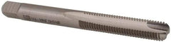 Union Butterfield - 1/4-28 UNF, 2 Flute, Bright Finish, High Speed Steel Spiral Point Tap - Bottoming Chamfer, Right Hand Thread, 2-1/2" OAL, 1" Thread Length, 0.255" Shank Diam, 2B/3B Class of Fit, Series 1585NR - Exact Industrial Supply