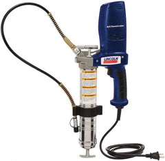 Lincoln - 7,000 Max psi, Flexible Electric Grease Gun - 14-1 & 2 oz (Cartridge) & 16 oz (Bulk) Capacity, 1/8 Thread Outlet, Bulk & Cartridge Fill, Includes 6" Power Card, Compact Carrying Case, Coupler & Valves - Benchmark Tooling