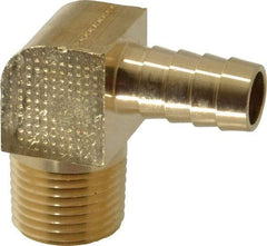 Parker - 1/2 NPT Thread Hose Barb x Male NPT 90° Elbow - 1/2" ID Hose, Lead Free Brass - Benchmark Tooling