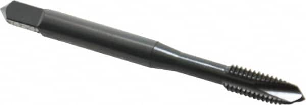 OSG - #12-28 UNF, 3 Flute, Oxide Finish, Vanadium High Speed Steel Spiral Point Tap - Plug Chamfer, Right Hand Thread, 2-3/8" OAL, 15/16" Thread Length, 0.22" Shank Diam, 2B/3B Class of Fit, Series 280 - Exact Industrial Supply