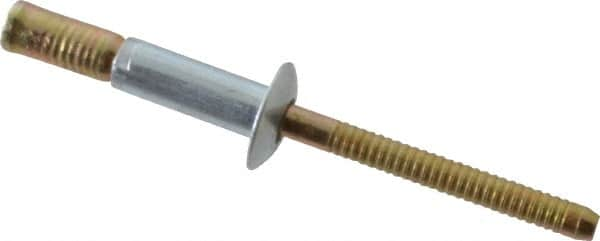 RivetKing - Size 67 Dome Head Steel Structural with Locking Stem Blind Rivet - Steel Mandrel, 0.062" to 0.437" Grip, 0.4" Head Diam, 0.192" to 0.196" Hole Diam, 0.577" Length Under Head, 3/16" Body Diam - Benchmark Tooling