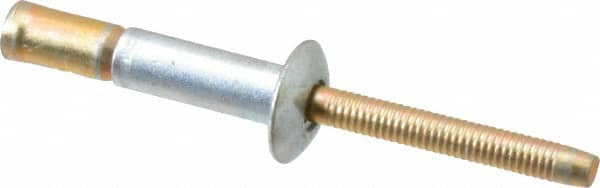 RivetKing - Size 810 Dome Head Steel Structural with Locking Stem Blind Rivet - Steel Mandrel, 0.08" to 5/8" Grip, 0.53" Head Diam, 0.257" to 0.261" Hole Diam, 0.847" Length Under Head, 1/4" Body Diam - Benchmark Tooling