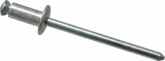 RivetKing - Dome Head Aluminum Peel Blind Rivet - Steel Mandrel, 0.188" to 0.197" Grip, 3/8" Head Diam, 0.196" Max Hole Diam, 0.394 to 0.433" Length Under Head, 3/16" Body Diam - Benchmark Tooling