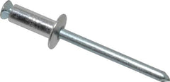 RivetKing - Dome Head Aluminum Peel Blind Rivet - Steel Mandrel, 0.188" to 0.354" Grip, 3/8" Head Diam, 0.196" Max Hole Diam, 0.551 to 0.590" Length Under Head, 3/16" Body Diam - Benchmark Tooling