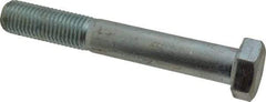Made in USA - 1-8 UNC, 7" Length Under Head Hex Head Cap Screw - Partially Threaded, Grade 5 Steel, Zinc-Plated Finish, 1-1/2" Hex - Benchmark Tooling