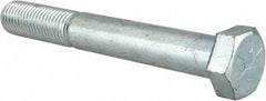 Made in USA - 1-8 UNC, 7-1/2" Length Under Head Hex Head Cap Screw - Partially Threaded, Grade 5 Steel, Zinc-Plated Finish, 1-1/2" Hex - Benchmark Tooling