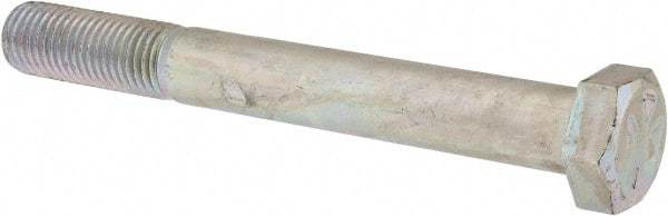 Made in USA - 1-8 UNC, 8-1/2" Length Under Head Hex Head Cap Screw - Partially Threaded, Grade 5 Steel, Zinc-Plated Finish, 1-1/2" Hex - Benchmark Tooling