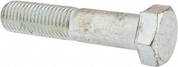 Made in North America - 1-8 UNC, 4-3/4" Length Under Head Hex Head Cap Screw - Partially Threaded, Grade 5 Steel, Zinc-Plated Finish, 1-1/2" Hex - Benchmark Tooling