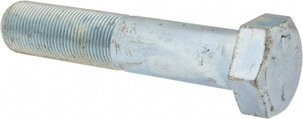 Made in USA - 1-14 UNF, 5" Length Under Head Hex Head Cap Screw - Partially Threaded, Grade 5 Steel, Zinc-Plated Finish, 1-1/2" Hex - Benchmark Tooling