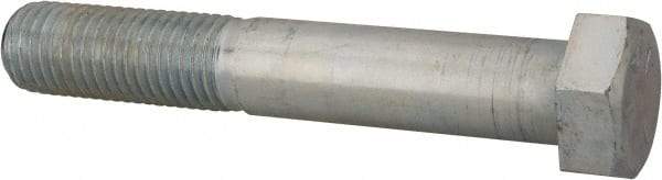 Made in USA - 1-1/8 - 7 UNC, 7" Length Under Head Hex Head Cap Screw - Partially Threaded, Grade 5 Steel, Zinc-Plated Finish, 1-11/16" Hex - Benchmark Tooling