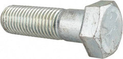 Made in USA - 1-1/8 - 7 UNC, 4" Length Under Head Hex Head Cap Screw - Partially Threaded, Grade 5 Steel, Zinc-Plated Finish, 1-11/16" Hex - Benchmark Tooling