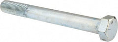 Made in North America - 1-1/4 - 7 UNC, 11" Length Under Head Hex Head Cap Screw - Partially Threaded, Grade 5 Steel, Zinc-Plated Finish, 1-7/8" Hex - Benchmark Tooling