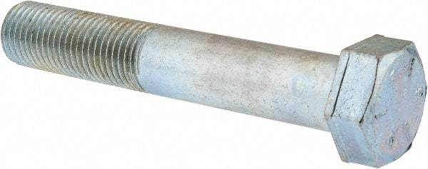 Value Collection - 1-1/2 - 6 UNC, 9" Length Under Head Hex Head Cap Screw - Partially Threaded, Grade 5 Steel, Zinc-Plated Finish, 2-1/4" Hex - Benchmark Tooling