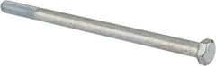 Made in USA - 3/8-16 UNC, 6-1/2" Length Under Head Hex Head Cap Screw - Partially Threaded, Grade 5 Steel, Zinc-Plated Finish, 9/16" Hex - Benchmark Tooling