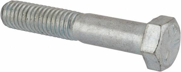 Made in North America - 3/8-16 UNC, 2-1/8" Length Under Head Hex Head Cap Screw - Partially Threaded, Grade 5 Steel, Zinc-Plated Finish, 9/16" Hex - Benchmark Tooling