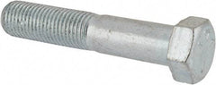 Made in USA - 7/16-20 UNF, 2-1/4" Length Under Head Hex Head Cap Screw - Partially Threaded, Grade 5 Steel, Zinc-Plated Finish, 5/8" Hex - Benchmark Tooling