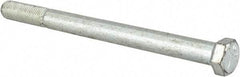 Made in USA - 7/16-20 UNF, 5-1/2" Length Under Head Hex Head Cap Screw - Partially Threaded, Grade 5 Steel, Zinc-Plated Finish, 5/8" Hex - Benchmark Tooling