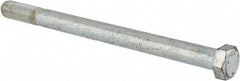 Made in USA - 7/16-20 UNF, 6" Length Under Head Hex Head Cap Screw - Partially Threaded, Grade 5 Steel, Zinc-Plated Finish, 5/8" Hex - Benchmark Tooling