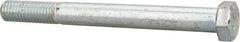 Made in USA - 9/16-12 UNC, 5-1/2" Length Under Head Hex Head Cap Screw - Partially Threaded, Grade 5 Steel, Zinc-Plated Finish, 13/16" Hex - Benchmark Tooling