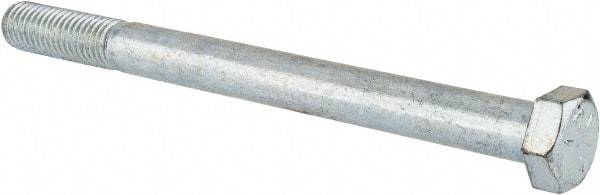 Made in USA - 5/8-11 UNC, 7-1/2" Length Under Head Hex Head Cap Screw - Partially Threaded, Grade 5 Steel, Zinc-Plated Finish, 15/16" Hex - Benchmark Tooling