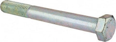 Made in USA - 3/4-10 UNC, 6-1/2" Length Under Head Hex Head Cap Screw - Partially Threaded, Grade 5 Steel, Zinc-Plated Finish, 1-1/8" Hex - Benchmark Tooling