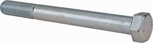 Made in USA - 3/4-10 UNC, 7-1/2" Length Under Head Hex Head Cap Screw - Partially Threaded, Grade 5 Steel, Zinc-Plated Finish, 1-1/8" Hex - Benchmark Tooling